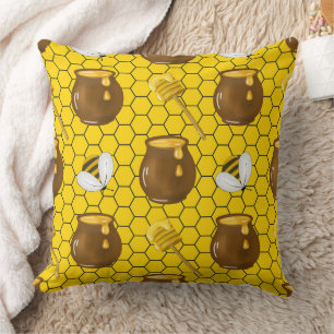 Honey Pots & Honeycomb Pattern Cushion