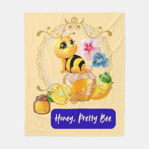 Honey, Pretty Bee Fleece Blanket