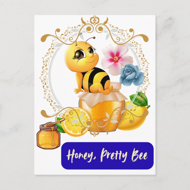Honey, Pretty Bee Postcard (Front)
