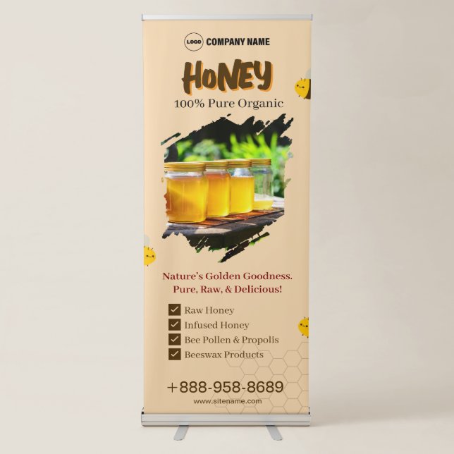 Honey Product Custom Vertical Retractable Banner (Front)