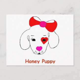 Honey Puppy  Postcard