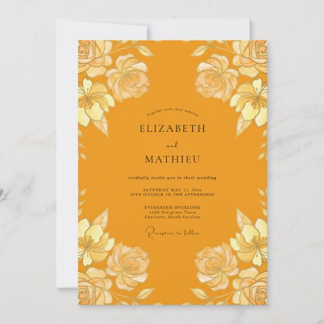Honey Rose Wedding Invitation (Front)
