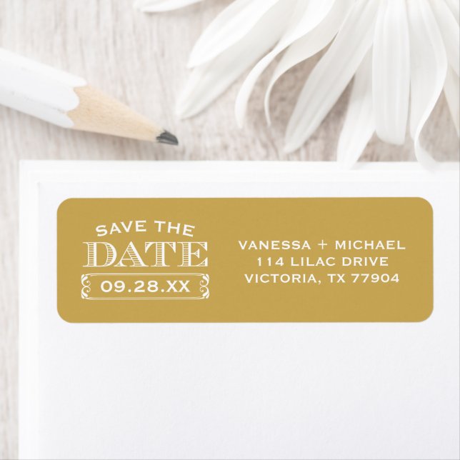 Honey Save the Date Wedding Return Address (Insitu)