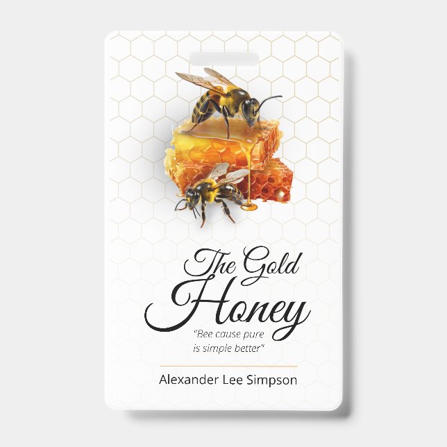 Honey Seller - Beekeeper  ID Badge (Front)
