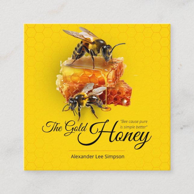 Honey Seller - Beekeeper  Square Business Card (Front)