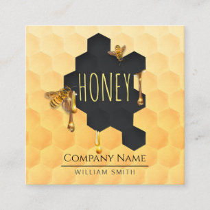 Honey Seller Square Visit Card: apicu Business Card