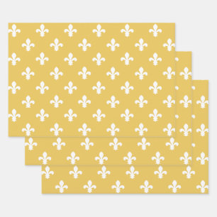 Honey Southern Cottage Fleur de Lys Wrapping Paper Sheet