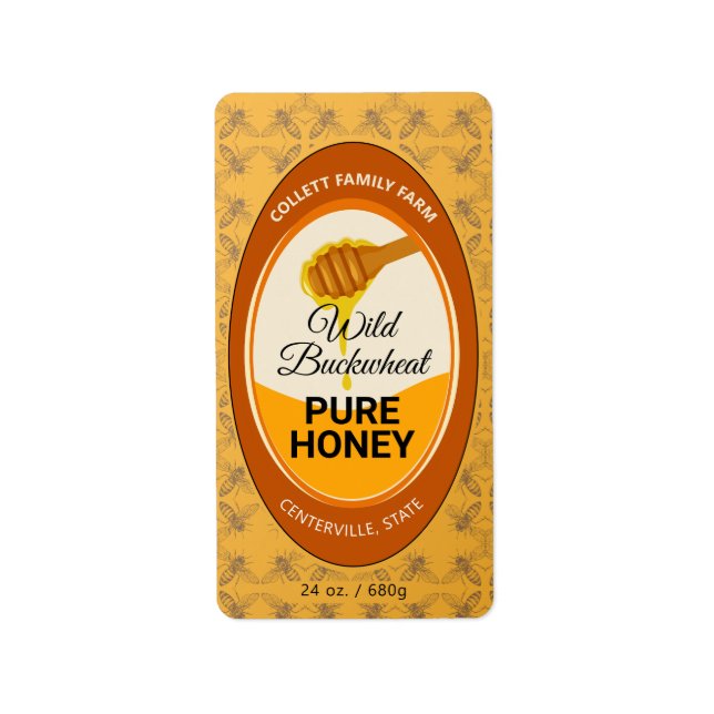 Honey Spoon Family Farm Honey Food Labels (Front)