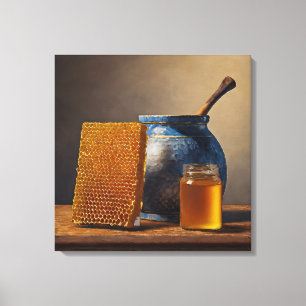 Honey Still life - Wrapped Canvas Print