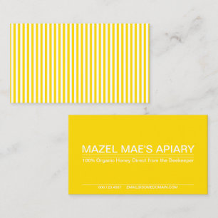 honey striped business card