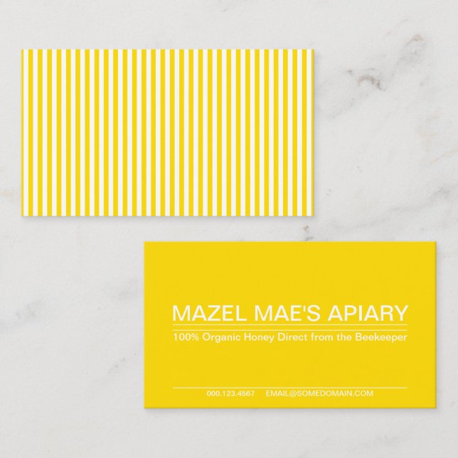 honey striped business card (Front/Back)