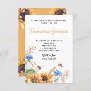 Honey Sunflower Bee Baby Shower Invite Invitation