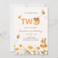 Honey Teddy Bear 2nd Bee Day Floral Birthday