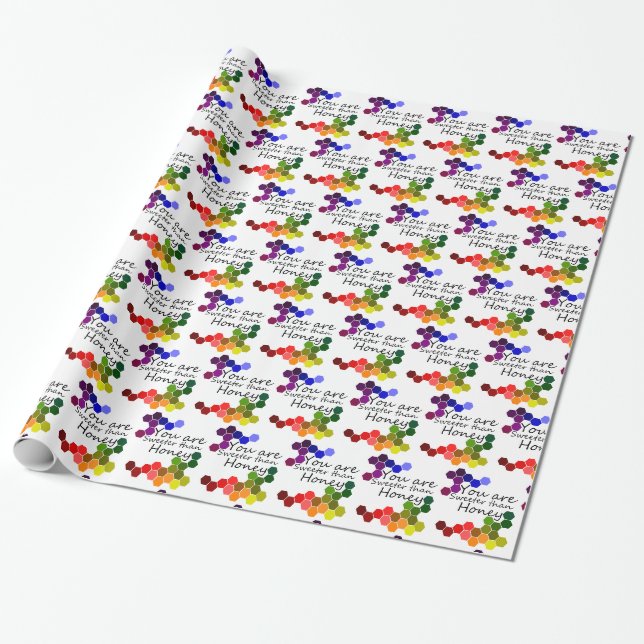 Honey Theme With Positive Words Wrapping Paper (Unrolled)