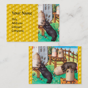 HONEY THIEF BEARS,BEES,BEE HIVES Mediaeval Apiary Business Card