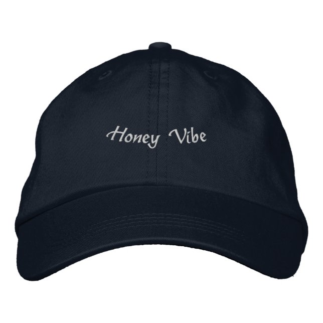 Honey Vibe Sweetness to Your Style Classic Navy  Embroidered Hat (Front)
