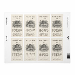 Honey Vintage Skep Shipping Label