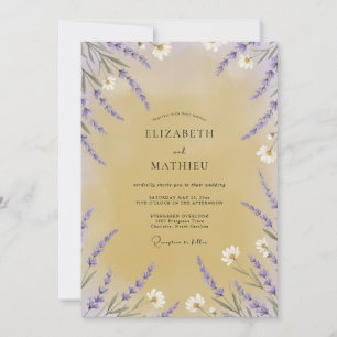 Honey Violet Wildflower Wedding Invitation