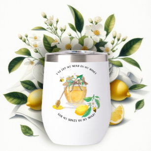 Honey w Cute Bees Lemon Floral n Foliage