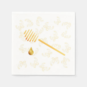Honey Wand with Leaves on Paper Napkin