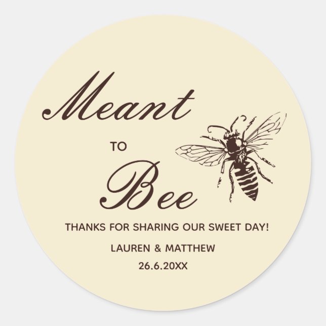 Honey Wedding Thank You Classic Round Sticker (Front)