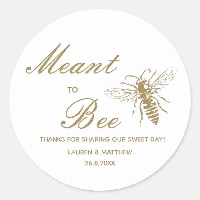 Honey Wedding Thank You Classic Round Sticker (Front)