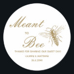 Honey Wedding Thank You Classic Round Sticker<br><div class="desc">Modern,  simple design in soft gold inspired colour and brown for your personalised stickers/labels. Customise it for yourself!</div>