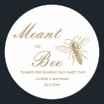 Honey Wedding Thank You Classic Round Sticker<br><div class="desc">Modern,  simple design in soft gold inspired colour and brown for your personalised stickers/labels. Customise it for yourself!</div>