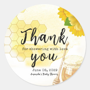 Honey with Flowers and Bee Mom to be Baby Shower Classic Round Sticker