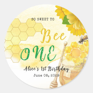 Honey with Flowers and Bee Mum to be Baby Shower C Classic Round Sticker