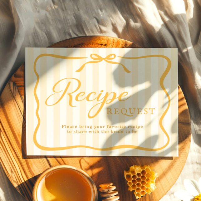 Honey Yellow Bridal Shower Recipe Card (Creator Uploaded)