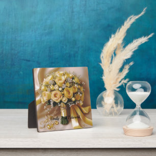 Honey Yellow Roses Wedding Bouquet, Plaque