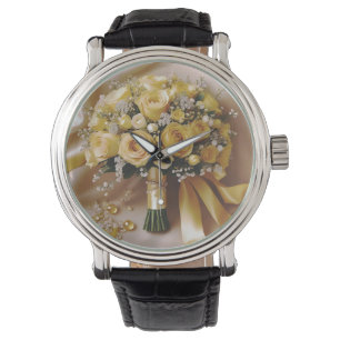 Honey Yellow Roses Wedding Bouquet, Watch