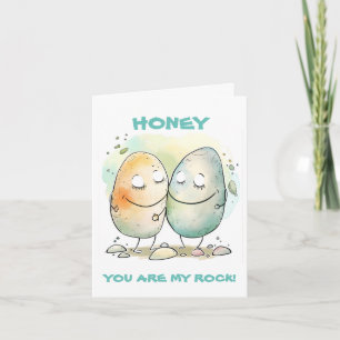 Honey You Are My Rock Pun Joke Humour Anniversary Card