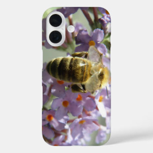 Honeybee and Buddleia Flowers iPhone 16 Case