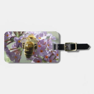 Honeybee and Buddleia Flowers Custom Luggage Tag