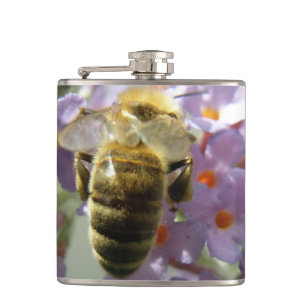 Honeybee and Buddleia Flowers Flask