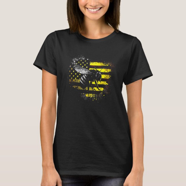 Honeybee and bumble bee for American hive beekeepe T-Shirt (Front)