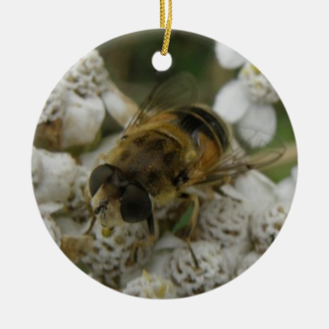 Honeybee and Flowers Ornament (Front)