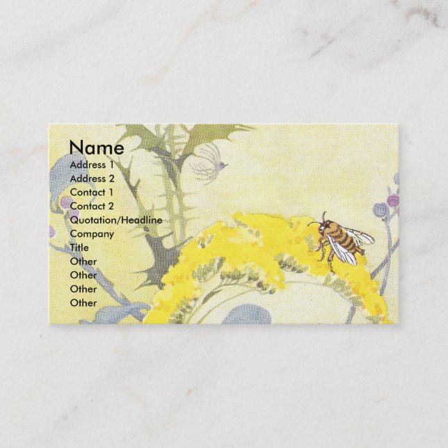 Honeybee and Goldenrod Business Card (Front)
