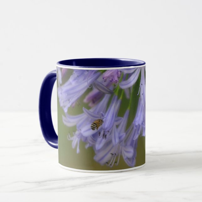 Honeybee and Lily Flower Nature Mug Cup (Front Left)