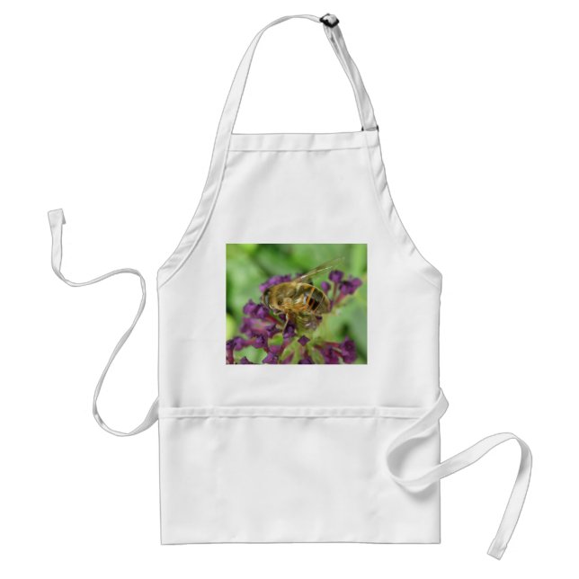 Honeybee and Purple Flowers Apron (Front)