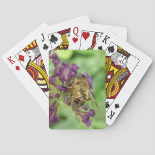 Honeybee and Purple Flowers Playing Cards