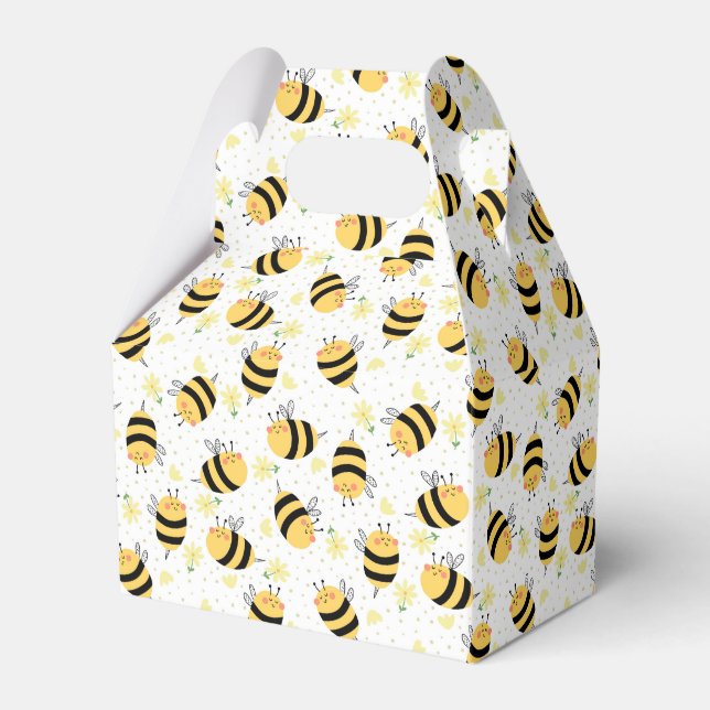Honeybee and Sunflowers Favour Box (Front Side)