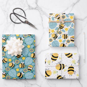 Honeybee and Sunflowers Wrapping Paper Sheet