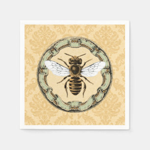 Honeybee and Vintage Frame 3 Napkin