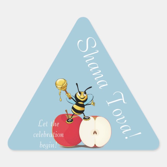 Honeybee Apple Rosh HaShana Classic Round Sticker (Front)