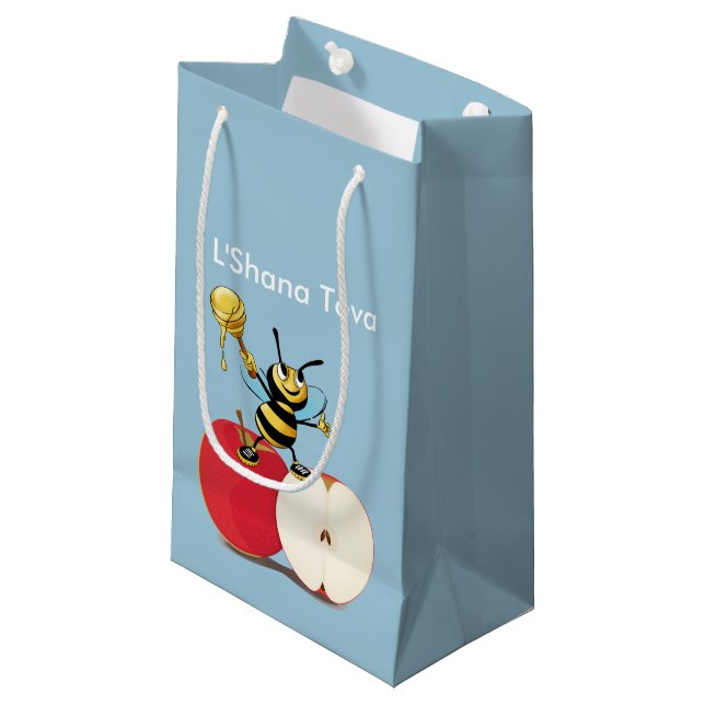 Honeybee Apple Rosh HaShana Small Gift Bag (Front Angled)