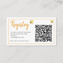 Honeybee Baby Shower Gift Registry QR Code