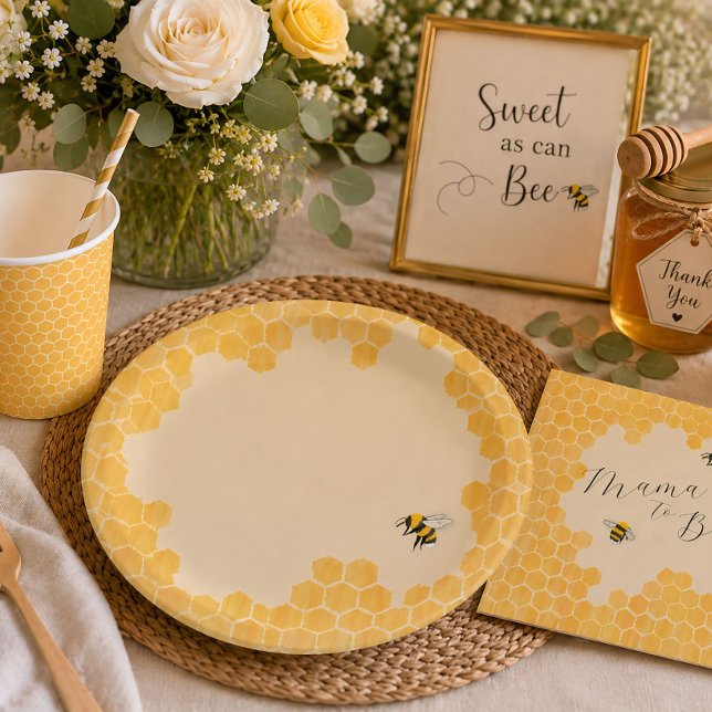 Honeybee Baby Shower Paper Plate (Creator Uploaded)